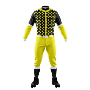 Custom Baseball Team Uniform — Yellow Polka Dot Kit