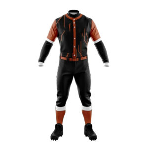 Custom Baseball Team Uniform — Black & Rust Kit