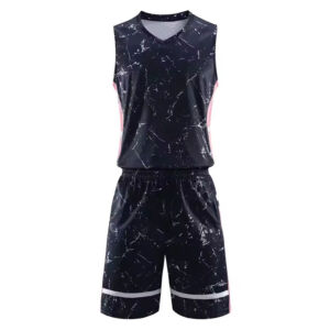 Custom Basketball Uniform — Navy Marble Set