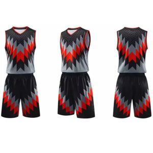 Custom Basketball Uniform — Gray Zigzag Set