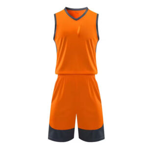 Custom Basketball Uniform — Solid Orange Set