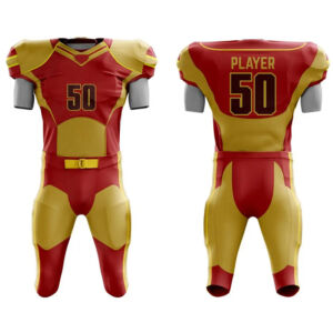 Custom American Football Uniform — Red & Gold Kit