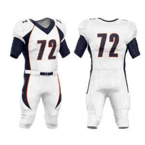 Custom American Football Uniform — White & Navy Kit