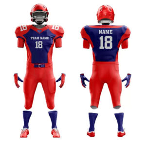 Custom American Football Uniform — Blue & Red Kit