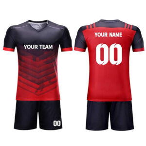 Custom Soccer Uniform — Red Chevron Fade Kit